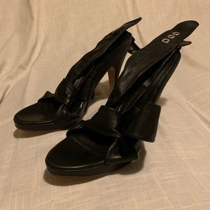 Black strap high heels